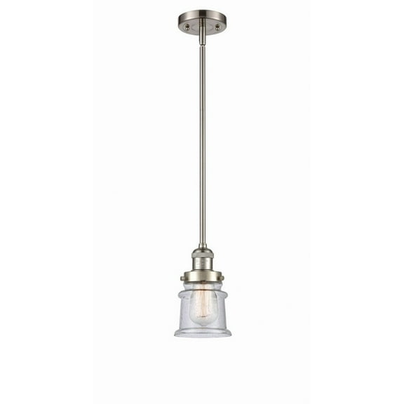 Innovations Lighting  Franklin Restoration Canton - 1 Light 5" Stem Hung Mini Pendant Seedy/Brushed Satin Nickel