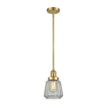 Innovations Lighting  Franklin Restoration Chatham - 1 Light 7" Stem Hung Mini Pendant Clear/Satin Gold