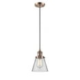 thumbnail image 1 of 201C-AC-G62 Innovations Lighting Cone - 1 Light Cord Hung Mini Pendant In Industrial Style-8 Inches Tall and 6 Inches Wide-Antique Copper Finish-Clear, 1 of 2