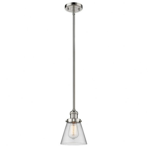 201S-PN-G62 Innovations Lighting Cone - 1 Light Stem Hung Mini Pendant In Industrial Style-8 Inches Tall and 6 Inches Wide-Polished Nickel
