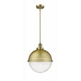 thumbnail image 1 of Innovations Lighting  Franklin Restoration Hampden 1 Light 13" Stem Hung Pendant Brushed Brass/Seedy, 1 of 5