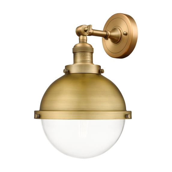 Innovations Lighting Franklin Restoration Hampden 1 Light 9" Sconce Clear/Brushed Brass