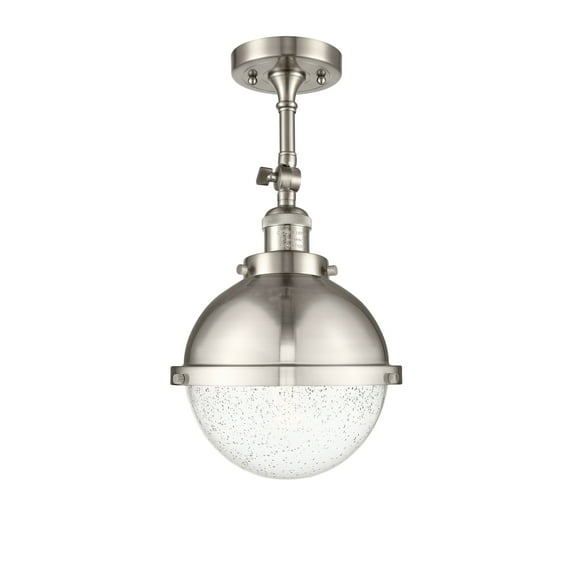 Innovations Lighting Franklin Restoration Hampden - 1 Light 9" Semi-Flush Mount Seedy/Brushed Satin Nickel