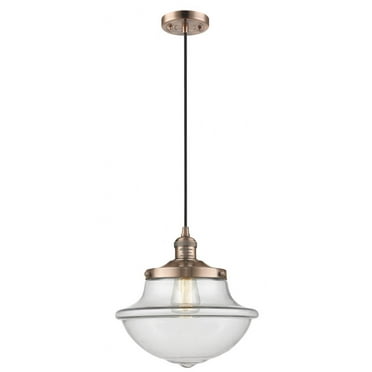 Innovations Lighting  Franklin Restoration Oxford - 1 Light 12" Cord Hung Mini Pendant Clear/Antique Copper