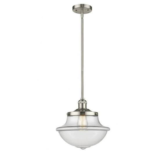 201S-PN-G542-Innovations Lighting-Oxford - 1 Light Stem Hung Mini Pendant In Traditional Style-11.5 Inches Tall and 11.75 Inches Wide-Polished Nickel