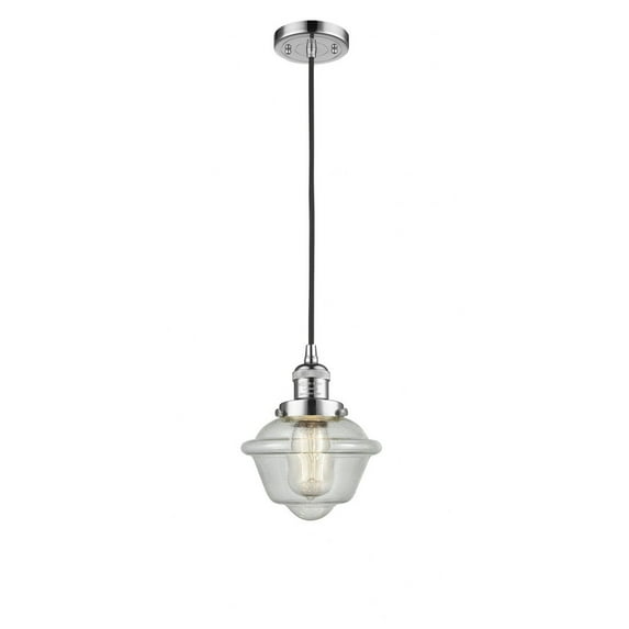 Innovations Lighting Franklin Restoration Oxford - 1 Light 8" Cord Hung Mini Pendant Polished Chrome/Seedy