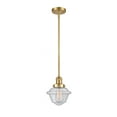 thumbnail image 1 of Innovations Lighting  Franklin Restoration Oxford - 1 Light 8" Stem Hung Mini Pendant Satin Gold/Seedy, 1 of 5