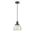 thumbnail image 1 of Innovations Lighting  Fulton - 1 Light 7" Cord Hung Mini Pendant Clear/Oil Rubbed Bronze, 1 of 5