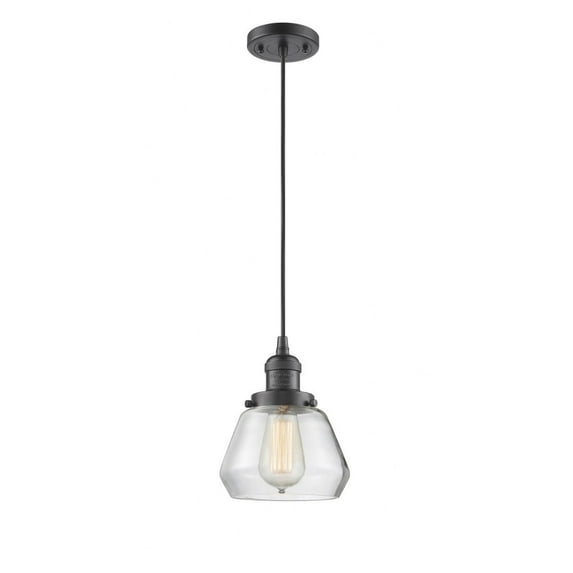 Innovations Lighting Fulton - 1 Light 7" Cord Hung Mini Pendant Clear/Oil Rubbed Bronze