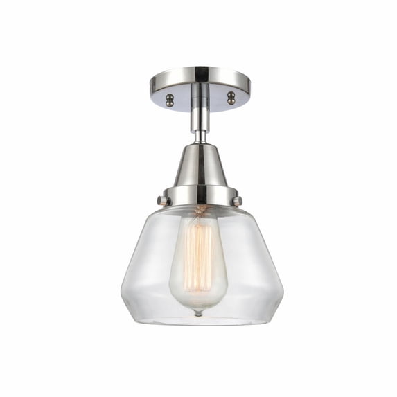 447-1C-PC-G172-Innovations Lighting-Fulton - 1 Light Flush Mount In Industrial Style-9 Inches Tall and 7 Inches Wide-Polished Chrome Finish-Clear