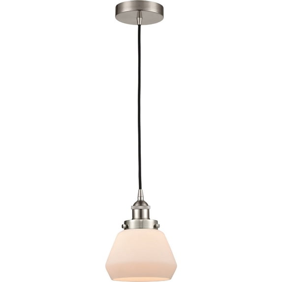 616-1PH-SN-G171 Innovations Lighting Fulton - 1 Light Mini Pendant In Industrial Style-10 Inches Tall and 7 Inches Wide-Brushed Satin Nickel