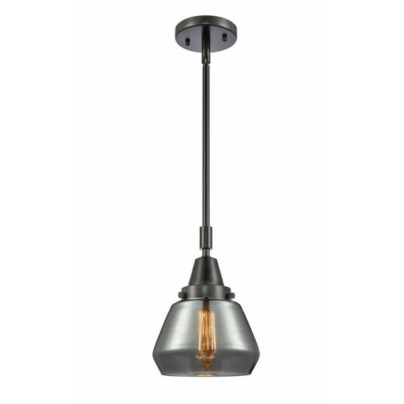 447-1S-BK-G173 Innovations Lighting Fulton - 1 Light Stem Hung Mini Pendant In Industrial Style-10.13 Inches Tall and 7 Inches Wide-Matte Black