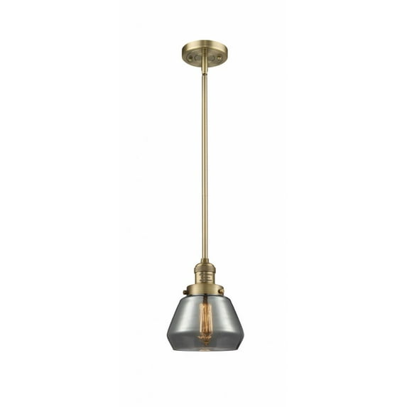 201S-BB-G173 Innovations Lighting Fulton - 1 Light Stem Hung Mini Pendant In Industrial Style-9 Inches Tall and 7 Inches Wide-Brushed Brass