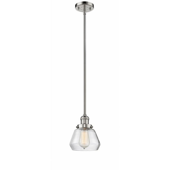 201S-PN-G172 Innovations Lighting Fulton - 1 Light Stem Hung Mini Pendant In Industrial Style-9 Inches Tall and 7 Inches Wide-Polished Nickel