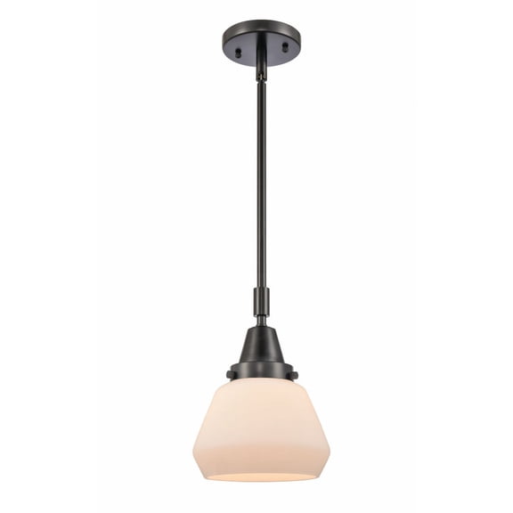 447-1S-BK-G171 Innovations Lighting Fulton - 1 Light Stem Hung Mini Pendant In Industrial Style-10.13 Inches Tall and 7 Inches Wide-Matte Black