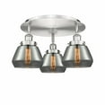thumbnail image 1 of 916-3C-SN-G173 Innovations Lighting Fulton - 3 Light Flush Mount In Art Deco Style-8 Inches Tall and 18.25 Inches Wide-Satin Nickel Finish-Light Smoke, 1 of 5