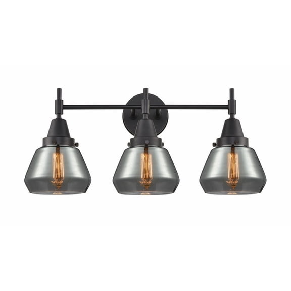 447-3W-BK-G173 Innovations Lighting Fulton - 3 Light Bath Vanity-10.5 Inches Tall and 24.75 Inches Wide-Matte Black Finish-Light Smoke Glass Color