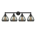 thumbnail image 1 of 616-4W-BK-G173 Innovations Lighting Fulton - 4 Light Bath Vanity In Modern Style-10 Inches Tall and 33.5 Inches Wide-Matte Black Finish-Light Smoke, 1 of 2