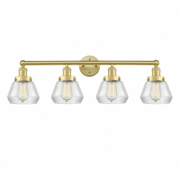 616-4W-SG-G172 Innovations Lighting Fulton - 4 Light Bath Vanity In Modern Style-10 Inches Tall and 33.5 Inches Wide-Satin Gold Finish-Clear Glass