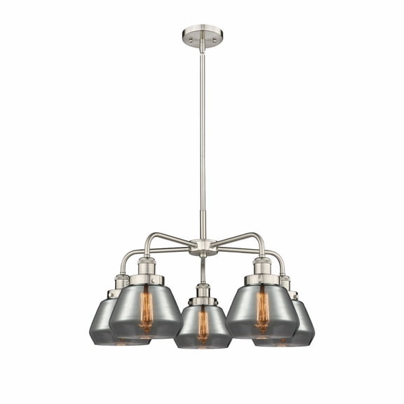 Innovations Lighting - Fulton - 5 Light Stem Hung Chandelier In Art Deco