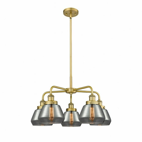 Innovations Lighting - Fulton - 5 Light Stem Hung Chandelier In Art Deco