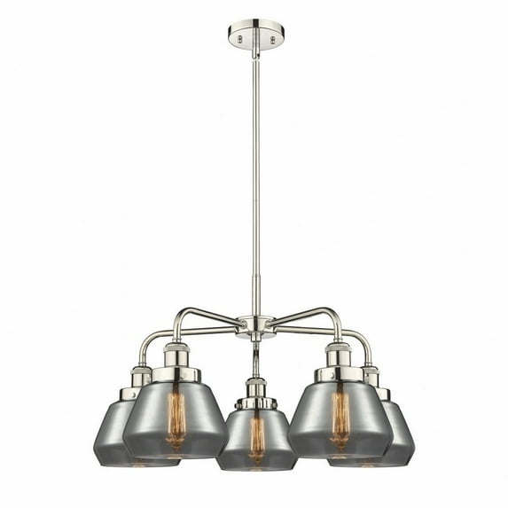 Innovations Lighting - Fulton - 5 Light Stem Hung Chandelier In Art Deco
