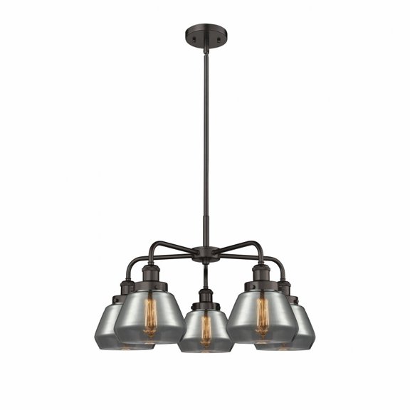 Innovations Lighting - Fulton - 5 Light Stem Hung Chandelier In Art Deco