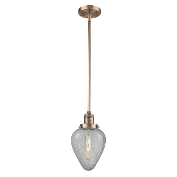 201S-AC-G165 Innovations Lighting Geneseo - 1 Light Stem Hung Mini Pendant In Industrial Style-8.5 Inches Tall and 6.5 Inches Wide-Antique Copper