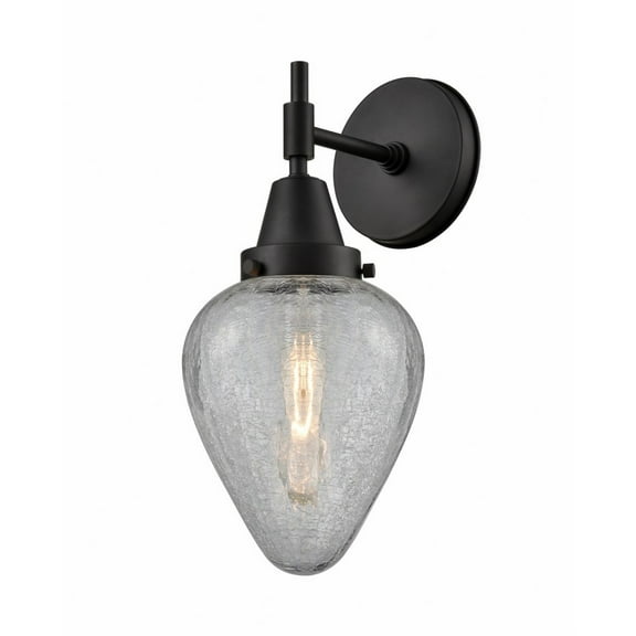 447-1W-BK-G165 Innovations Lighting Geneseo - 1 Light Wall Sconce-14 Inches Tall and 6.5 Inches Wide-Matte Black Finish-Clear Crackled Glass Color