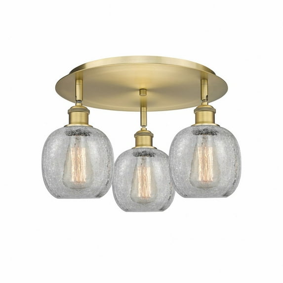 Innovations Lighting Geneseo - 3 Light 18" Flush Mount Brushed Brass