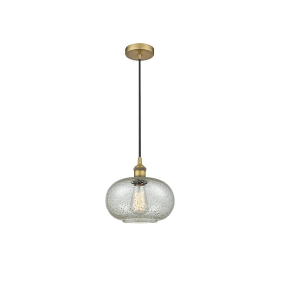 616-1P-BB-G249 Innovations Lighting Gorham - 1 Light Cord Hung Mini Pendant In Industrial Style-10.75 Inches Tall and 9.5 Inches Wide-Brushed Brass