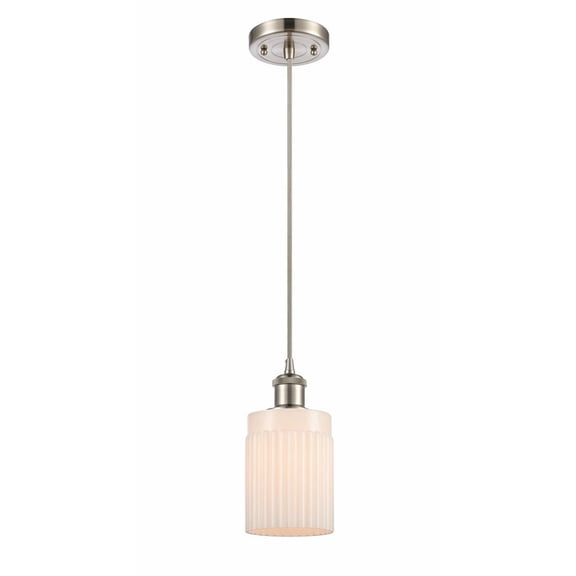 516-1P-SN-G341 Innovations Lighting Hadley - 1 Light Cord Hung Mini Pendant In Art Deco Style-8 Inches Tall and 4.5 Inches Wide-Brushed Satin Nickel
