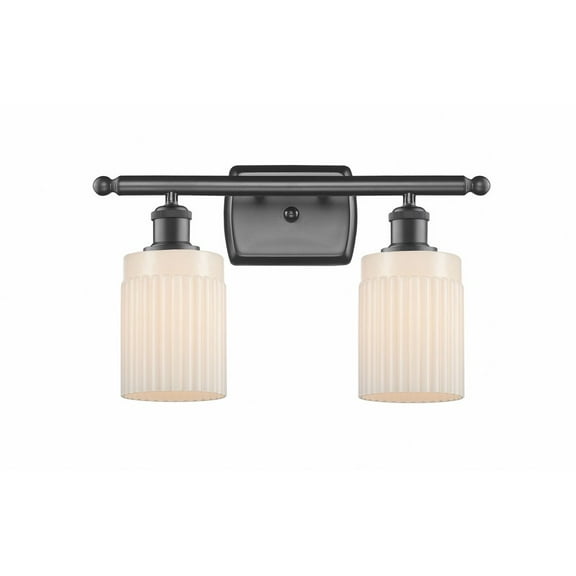 516-2W-OB-G341 Innovations Lighting Hadley - 2 Light Bath Vanity In Art Deco Style-9 Inches Tall and 16 Inches Wide-Oil Rubbed Bronze Finish-Matte