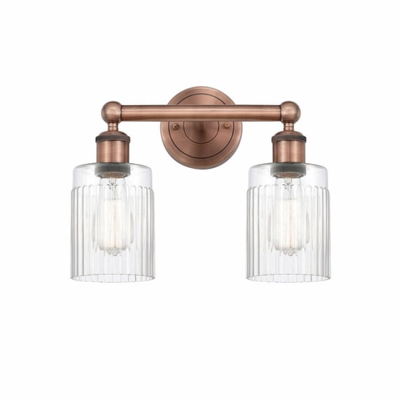 616-2W-AC-G342 Innovations Lighting Hadley - 2 Light Bath Vanity In Modern Style-11.5 Inches Tall and 13.5 Inches Wide-Antique Copper Finish-Clear