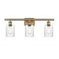 thumbnail image 1 of 516-3W-BB-G342 Innovations Lighting Hadley - 3 Light Bath Vanity In Art Deco Style-9 Inches Tall and 26 Inches Wide-Brushed Brass Finish-Clear Glass, 1 of 6