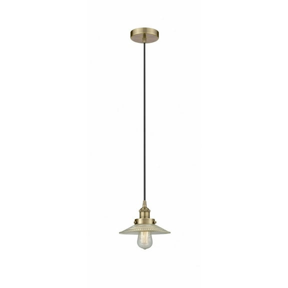 616-1PH-AB-G2 Innovations Lighting Halophane - 1 Light Mini Pendant In Industrial Style-5.75 Inches Tall and 9 Inches Wide-Antique Brass Finish-Clear