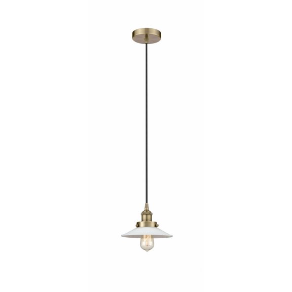 616-1PH-AB-G1 Innovations Lighting Halophane - 1 Light Mini Pendant In Industrial Style-5.75 Inches Tall and 9 Inches Wide-Antique Brass Finish-Matte