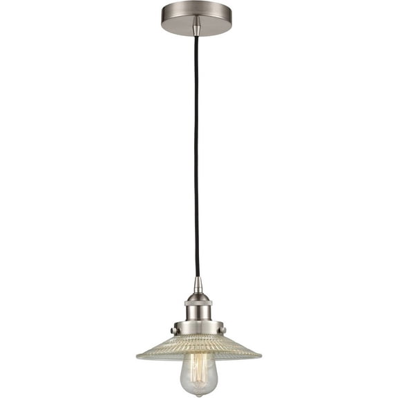 616-1PH-SN-G2 Innovations Lighting Halophane - 1 Light Mini Pendant In Industrial Style-8 Inches Tall and 8.5 Inches Wide-Brushed Satin Nickel