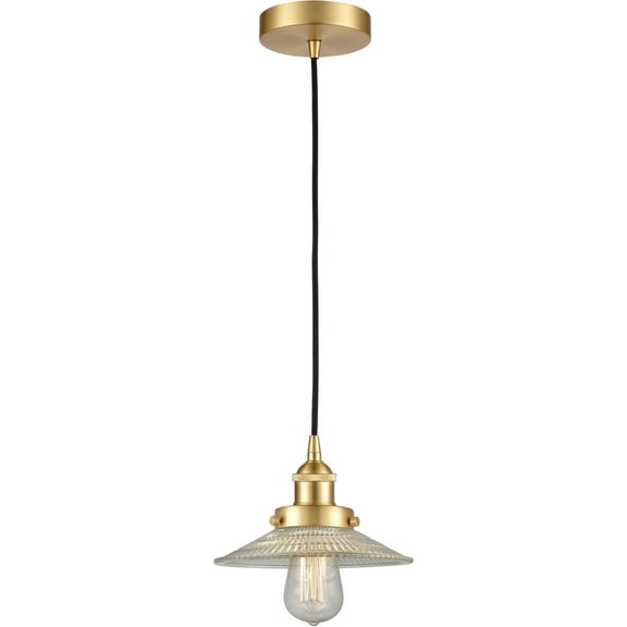 616-1PH-SG-G2 Innovations Lighting Halophane - 1 Light Mini Pendant In Industrial Style-8 Inches Tall and 8.5 Inches Wide-Satin Gold Finish-Clear