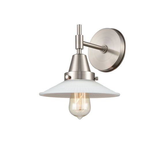 447-1W-SN-G1-Innovations Lighting-Halophane - 1 Light Wall Sconce-7.25 Inches Tall and 9 Inches Wide-Satin Nickel Finish-Matte White Halophane Glass