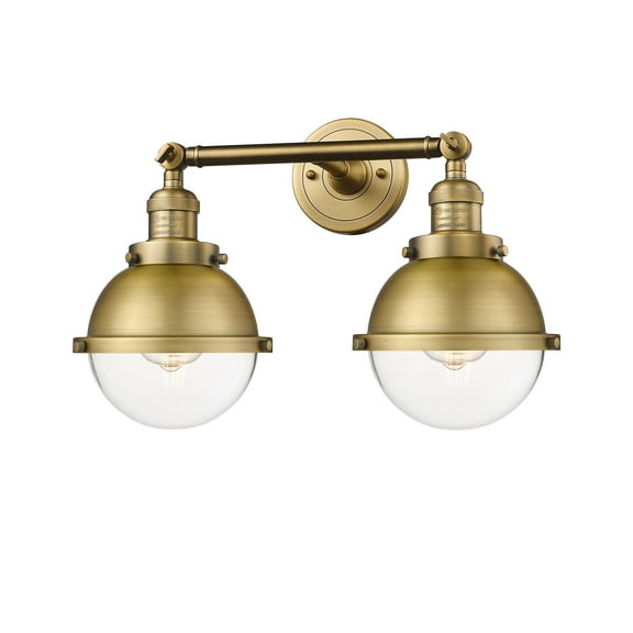 Innovations Lighting  Hampden 2 Light 18" Bath Vanity Light Clear/Brushed Brass
