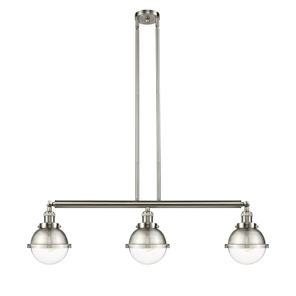 Innovations Lighting  Hampden 3 Light 40" Island Light Clear/Brushed Satin Nickel