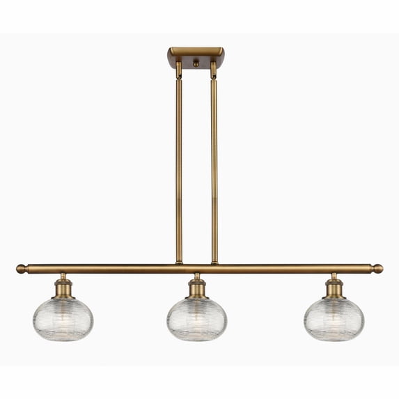 Innovations Lighting - Ithaca - 3 Light Stem Hung Island In Industrial Style-7.5
