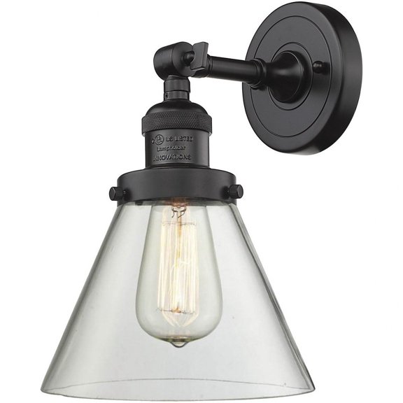 Innovations Lighting - Large Cone-1 Light Wall Sconce in Industrial Style-8
