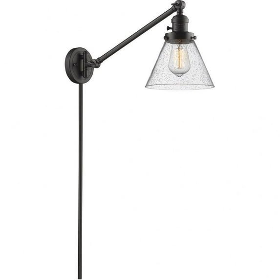 237-OB-G44 Innovations Lighting Large Cone-One Light Adjustable Swing Arm Portable Wall Sconce-8 Inches Wide by 25 Inches High