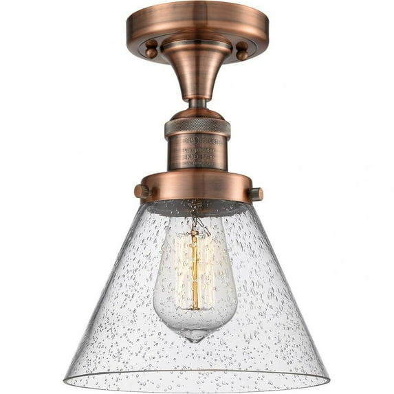 Innovations Lighting - Large Cone-One Light Semi-Flush Mount-8 Inches Wide by 10