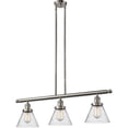 thumbnail image 1 of 213-SN-G44 Innovations Lighting Large Cone-Three Light Adjustable Stem Island-36 Inches Wide by 10 Inches High-Brushed Satin Nickel Finish, 1 of 7