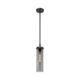 thumbnail image 1 of Innovations Lighting  Lincoln - 1 Light 12" Stem Hung Pendant Matte Black/Plated Smoke, 1 of 5