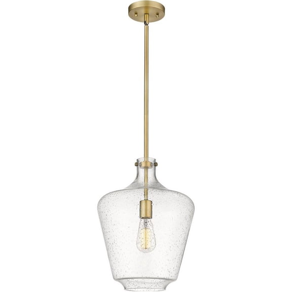 493-1S-BB-G504-12 Innovations Lighting Lowell - 1 Light Mini Pendant In Industrial Style-16.25 Inches Tall and 12 Inches Wide-Brushed Brass
