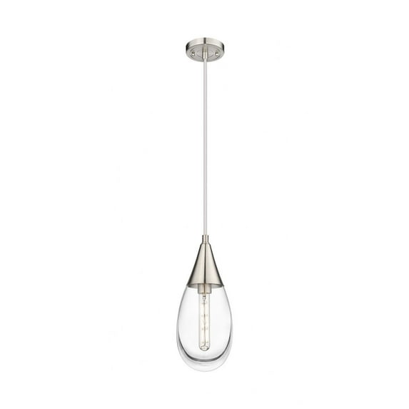 Innovations Lighting Malone - 1 Light 6" Cord Hung Pendant Clear/Satin Nickel